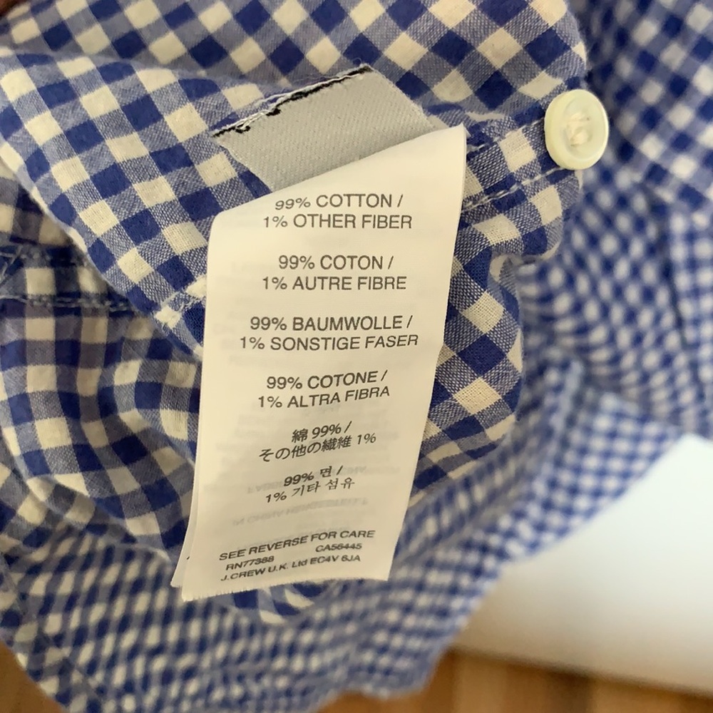 JCrew Light Weight Gingham Button Down - Picture 6 of 6